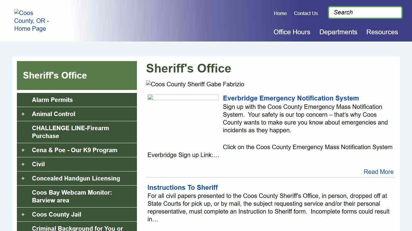 Sheriff's Office | Coos County, OR