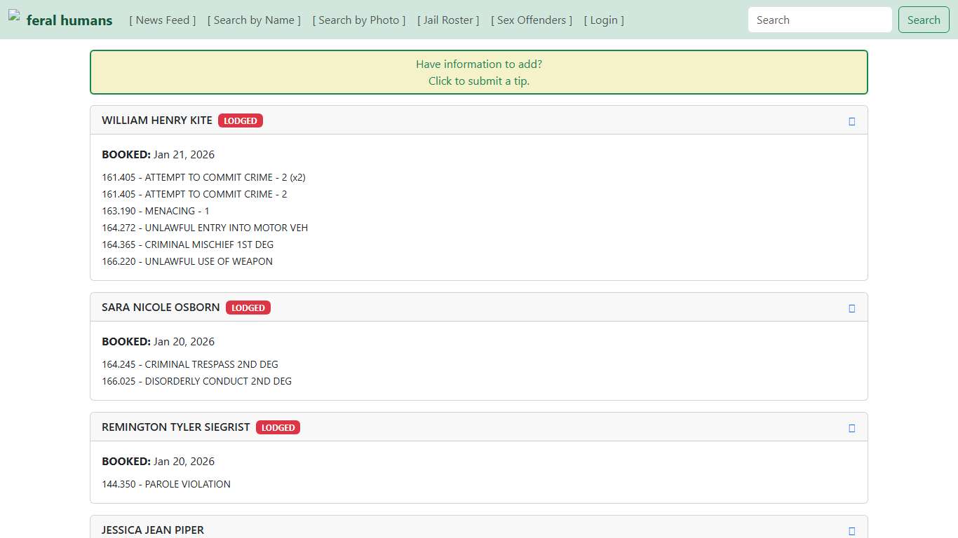 NEWS FEED - FERAL HUMANS